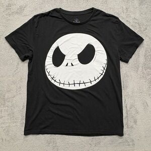 Nightmare Before‎ Christmas Shirt Mens Large Black Jack Skellington Disney Tee